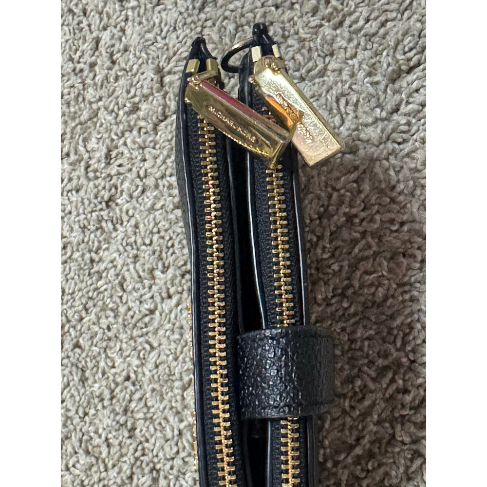 Michael Kors Jet Set Travel Large Pebbled Leather Wallet Clutch Black - Picture 4 of 8